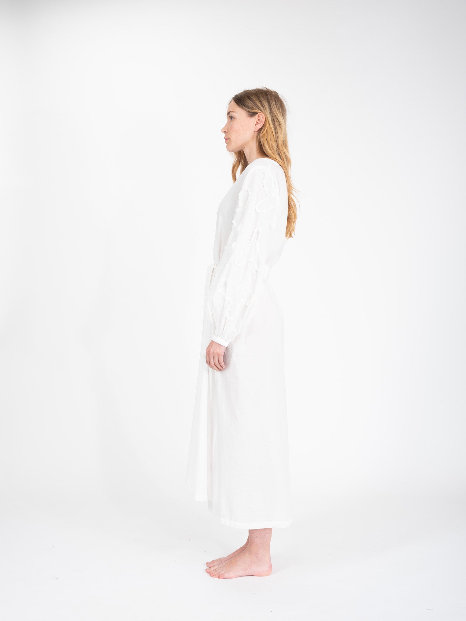 Satya white embroidered long dress