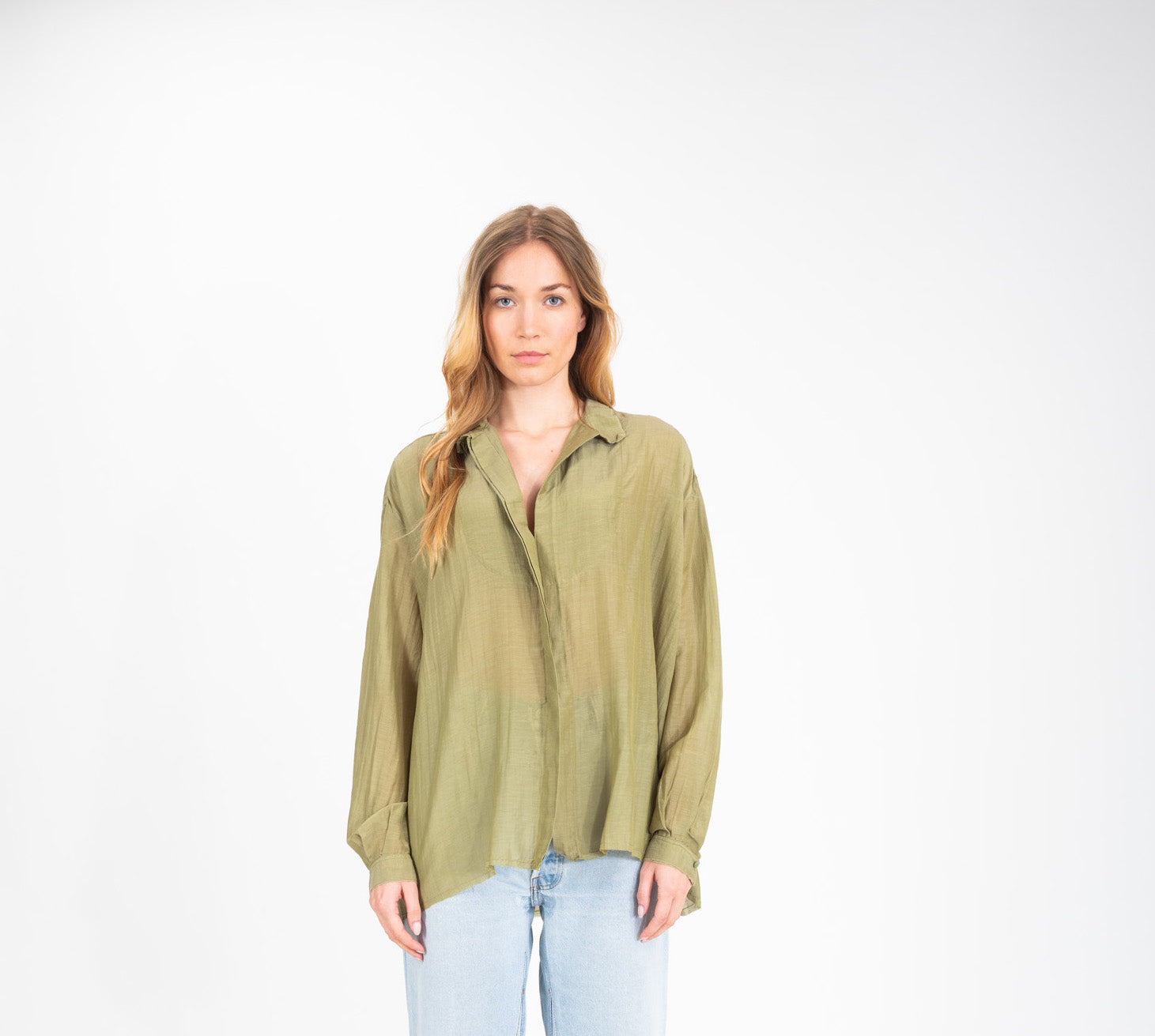 Lovina khaki silk shirt