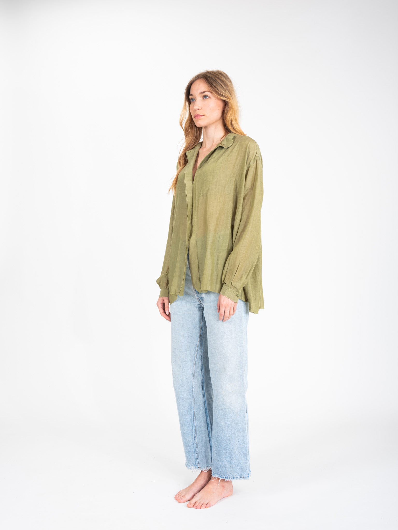 Lovina khaki silk shirt