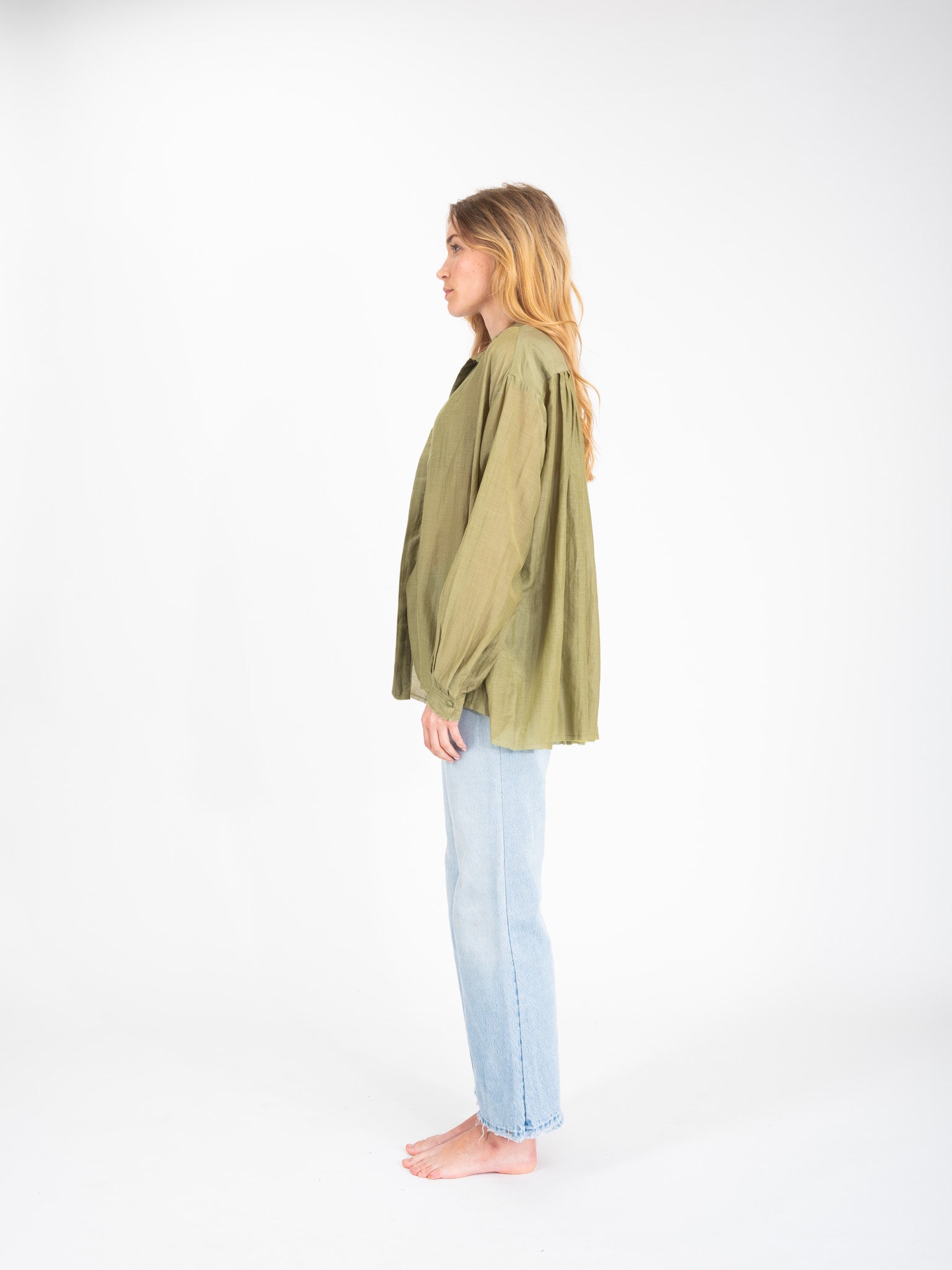 Lovina khaki silk shirt