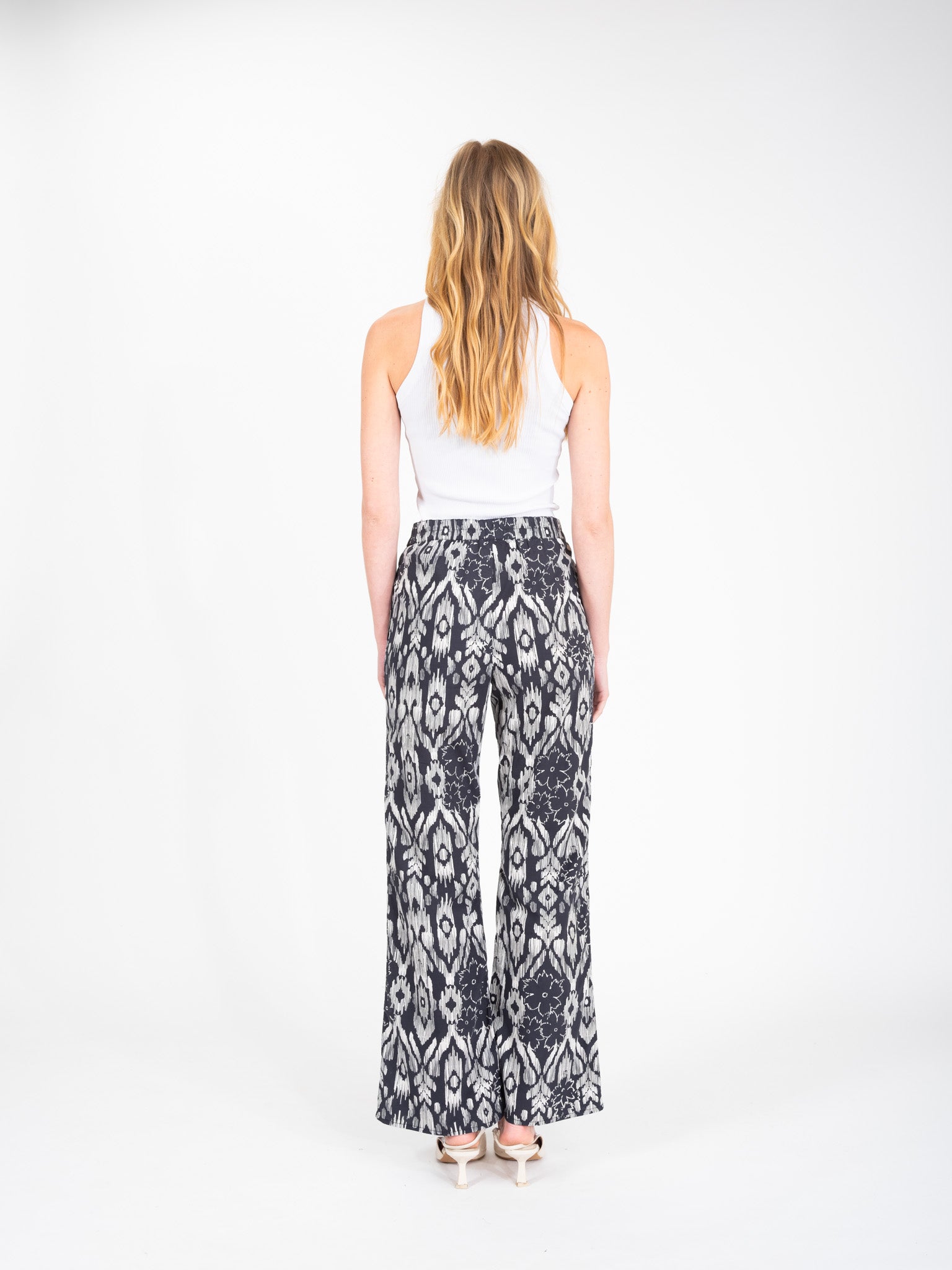 Black Ikat print pants