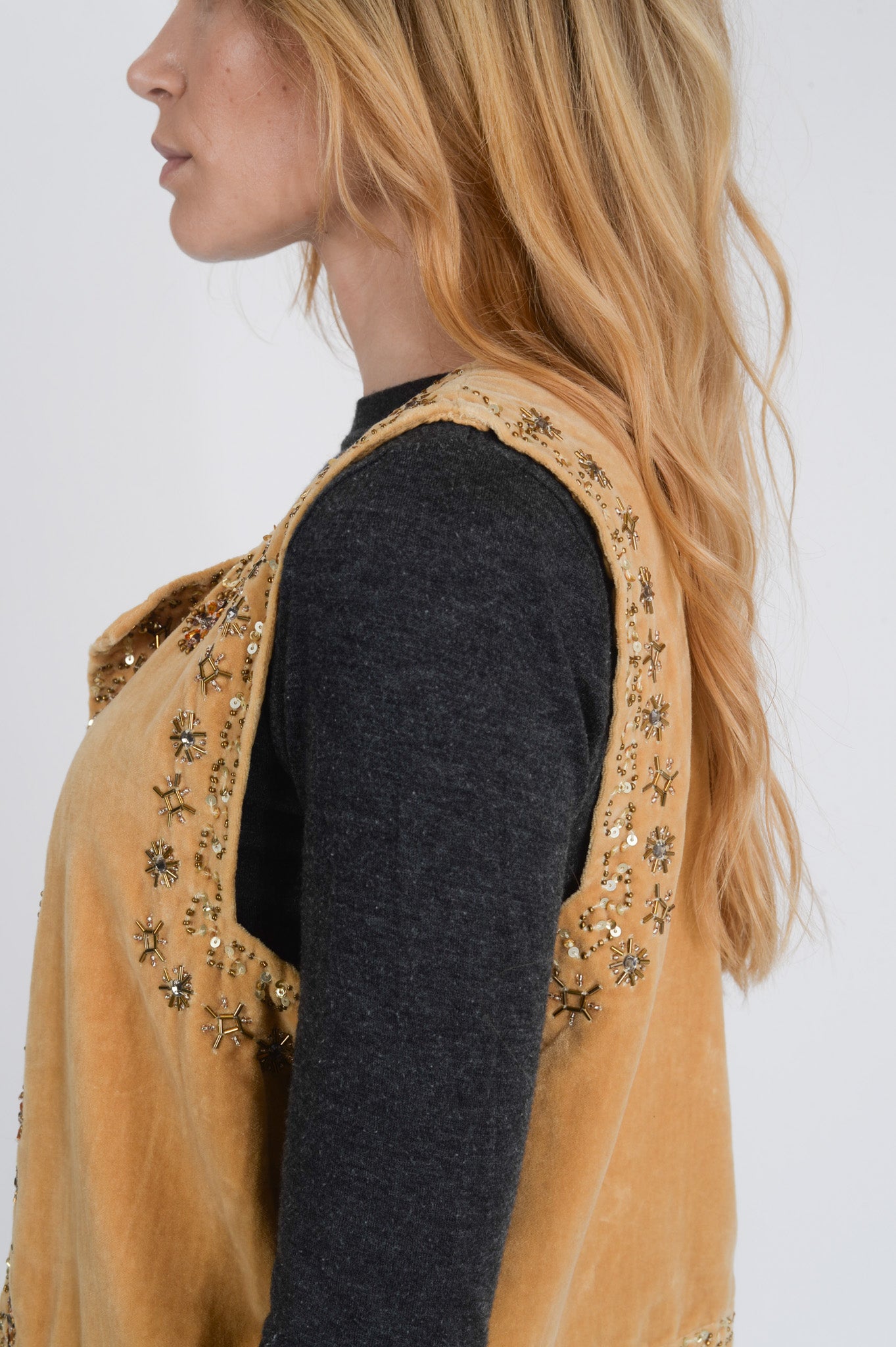 PROUD pearl-embellished gold bolero