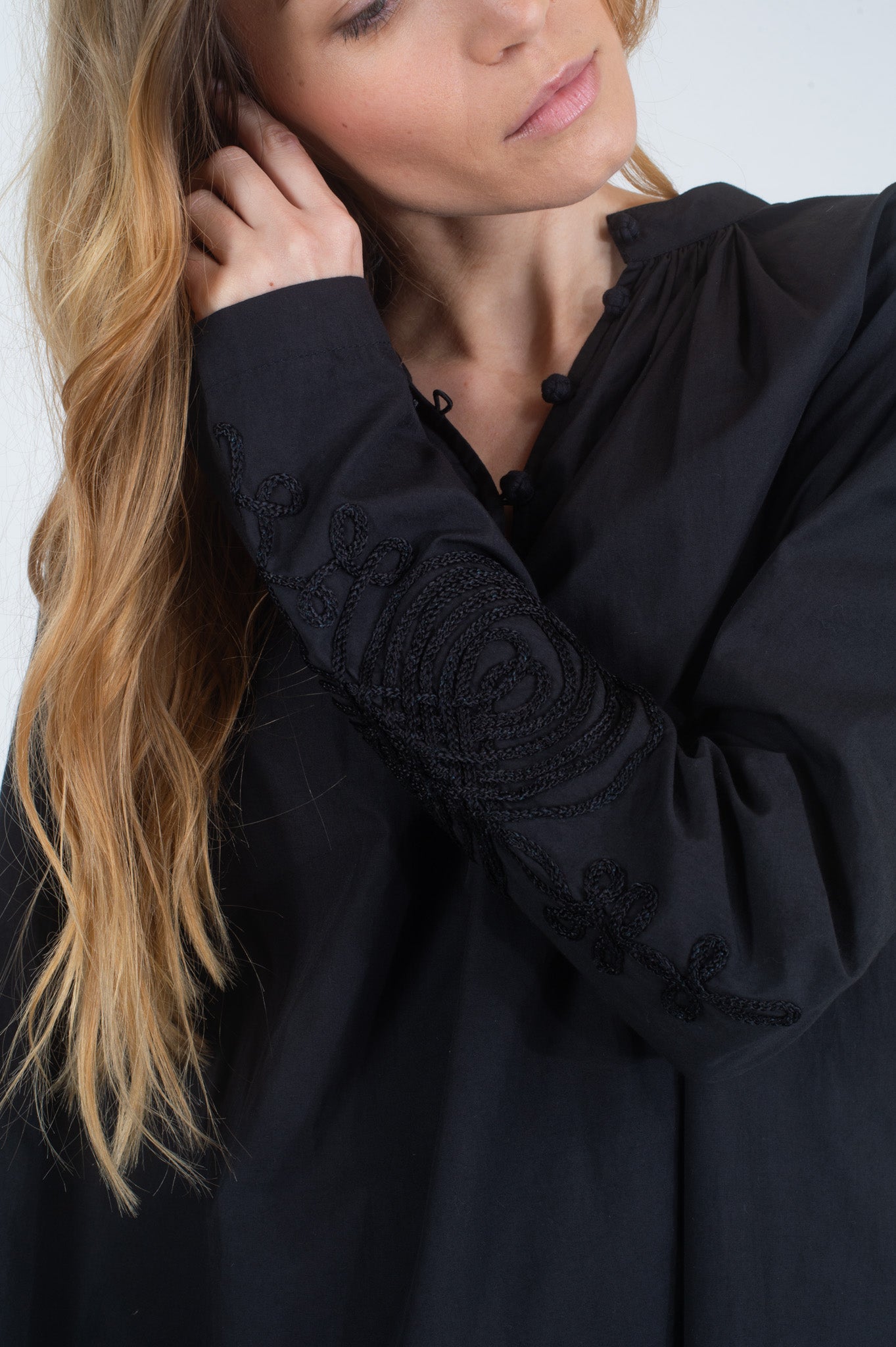 EGO embroidered black blouse