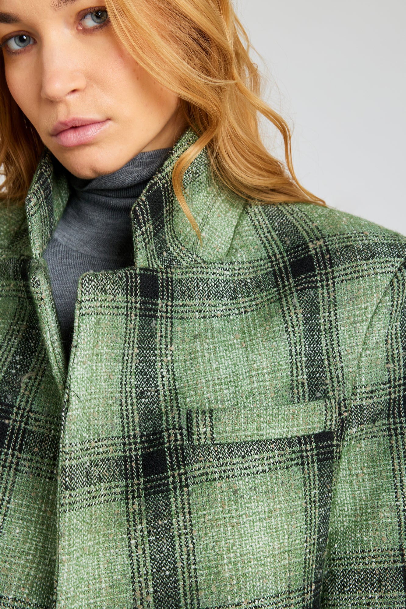 Veste en tweed a carreaux vert Free