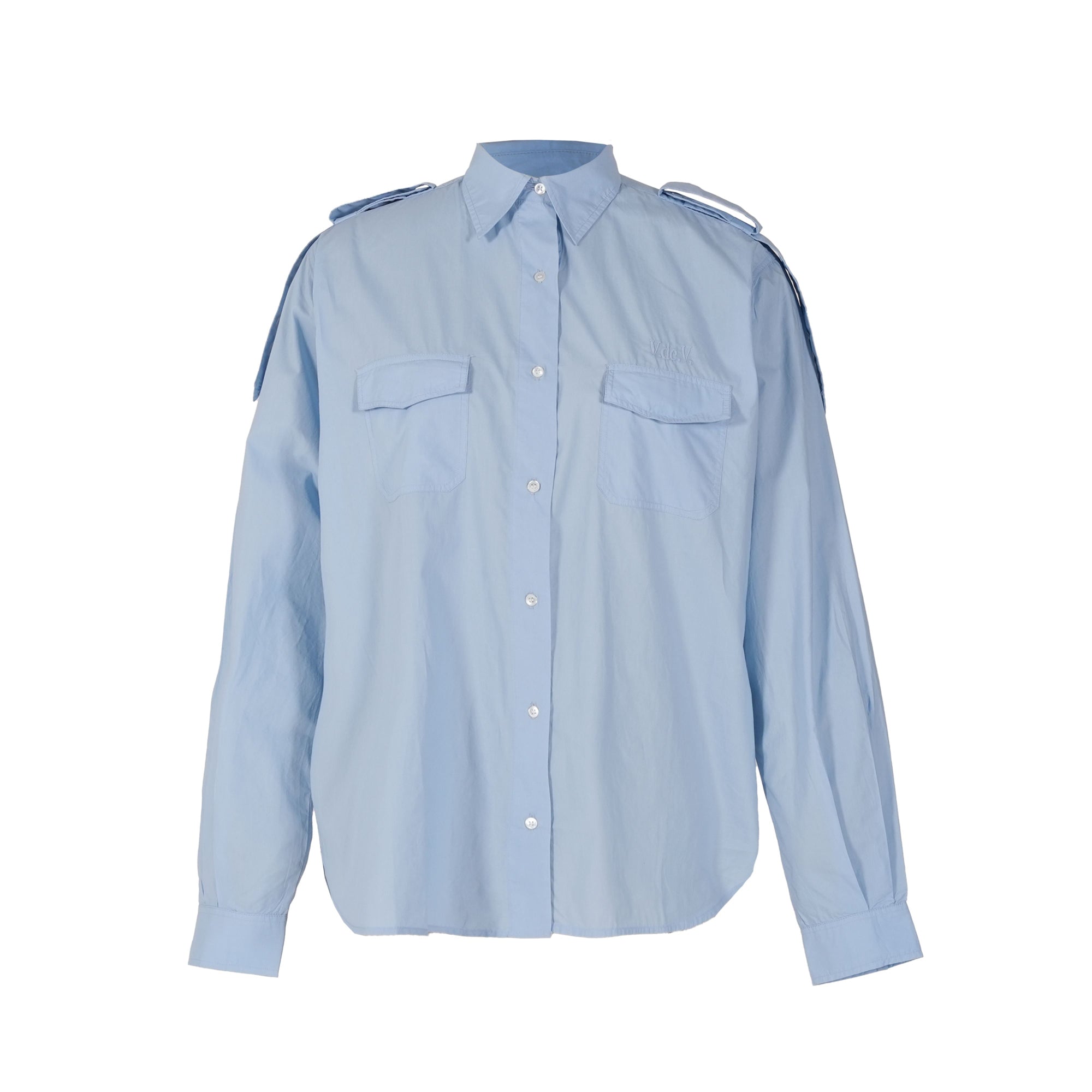 BLEU CIEL BLOUSE V DE VINSTER