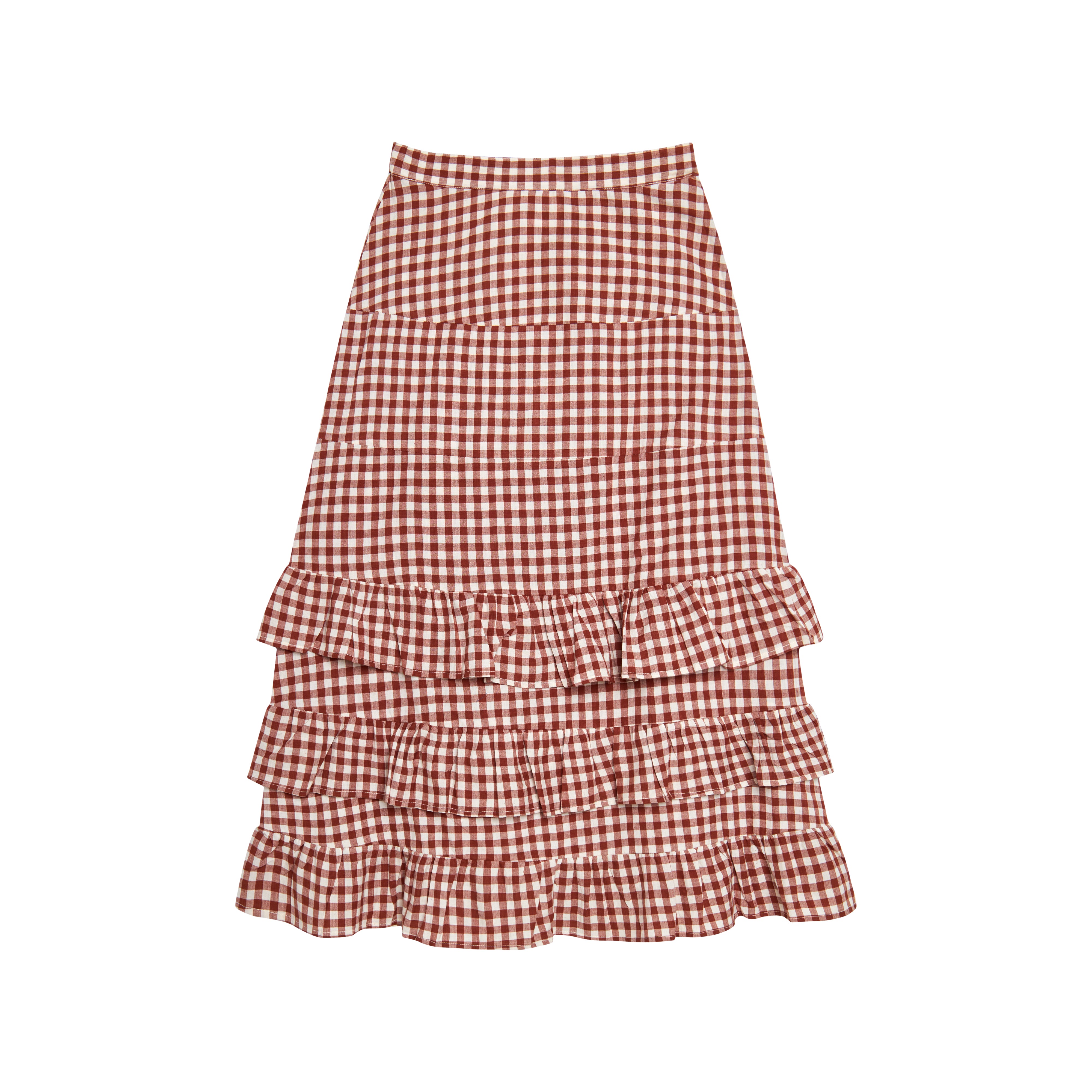 Khadi checked maxi skirt