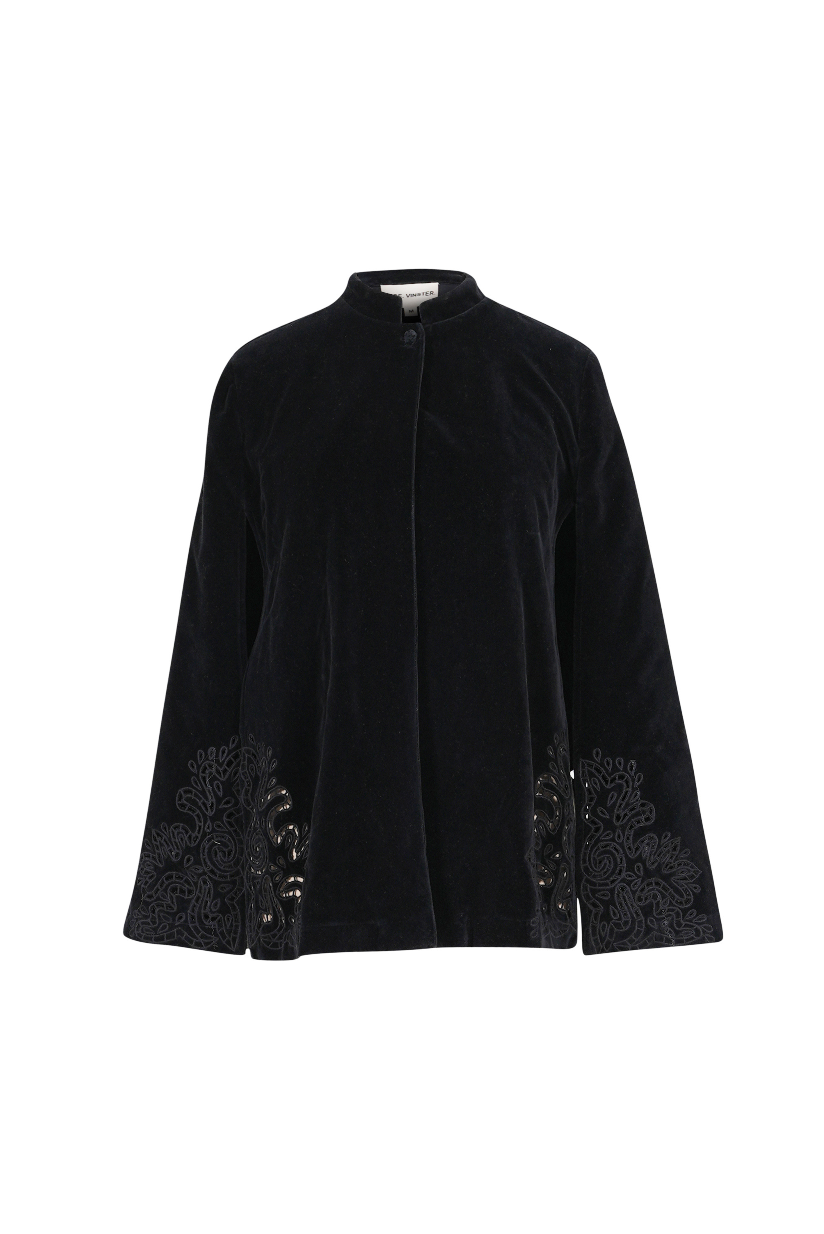 LOVE black openwork velvet cape