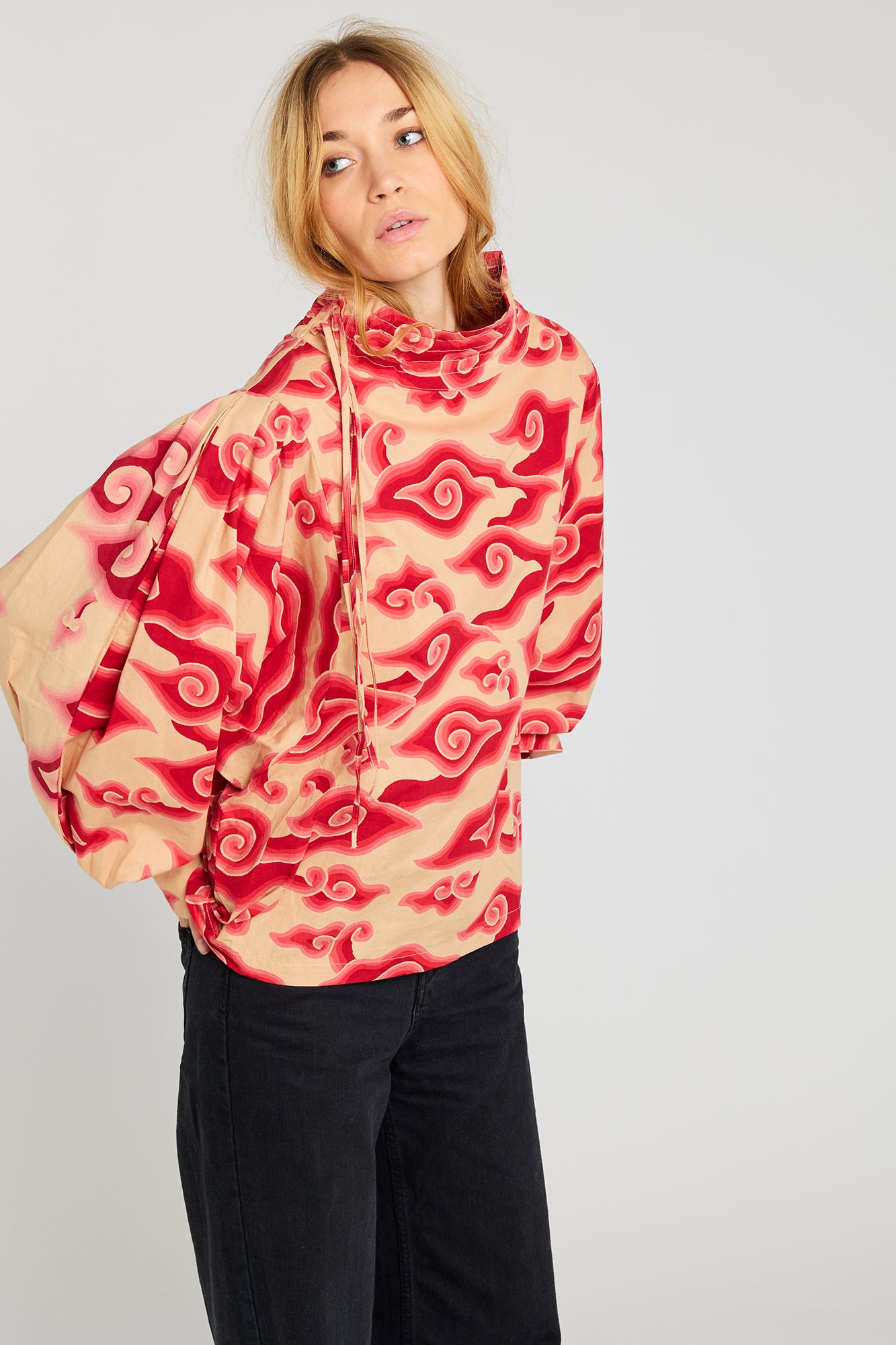 NATURE red printed blouse