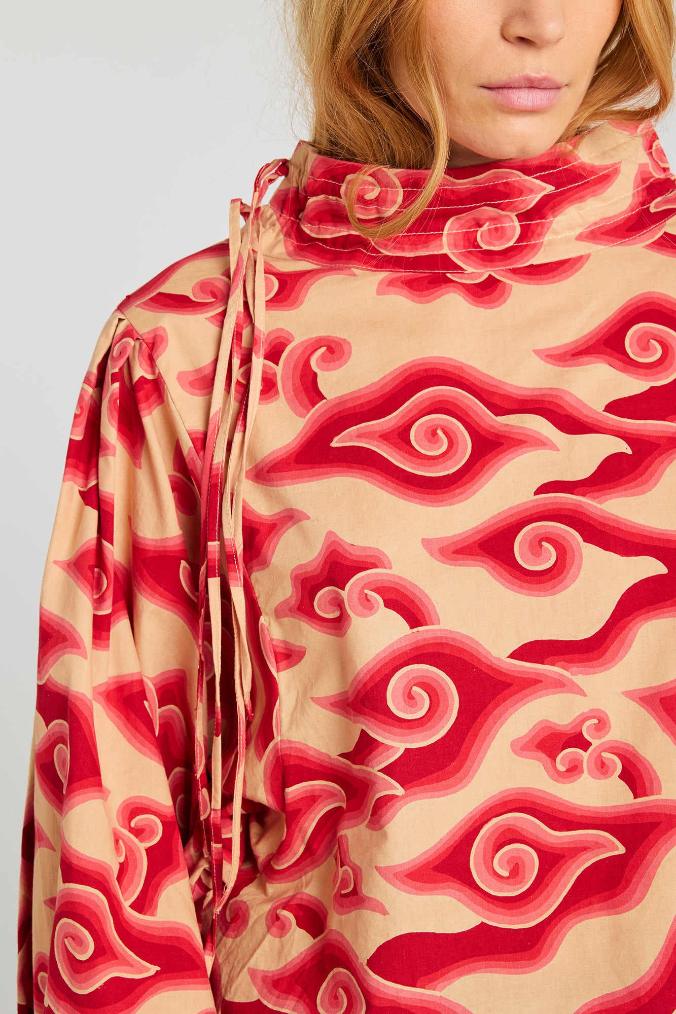 NATURE red printed blouse