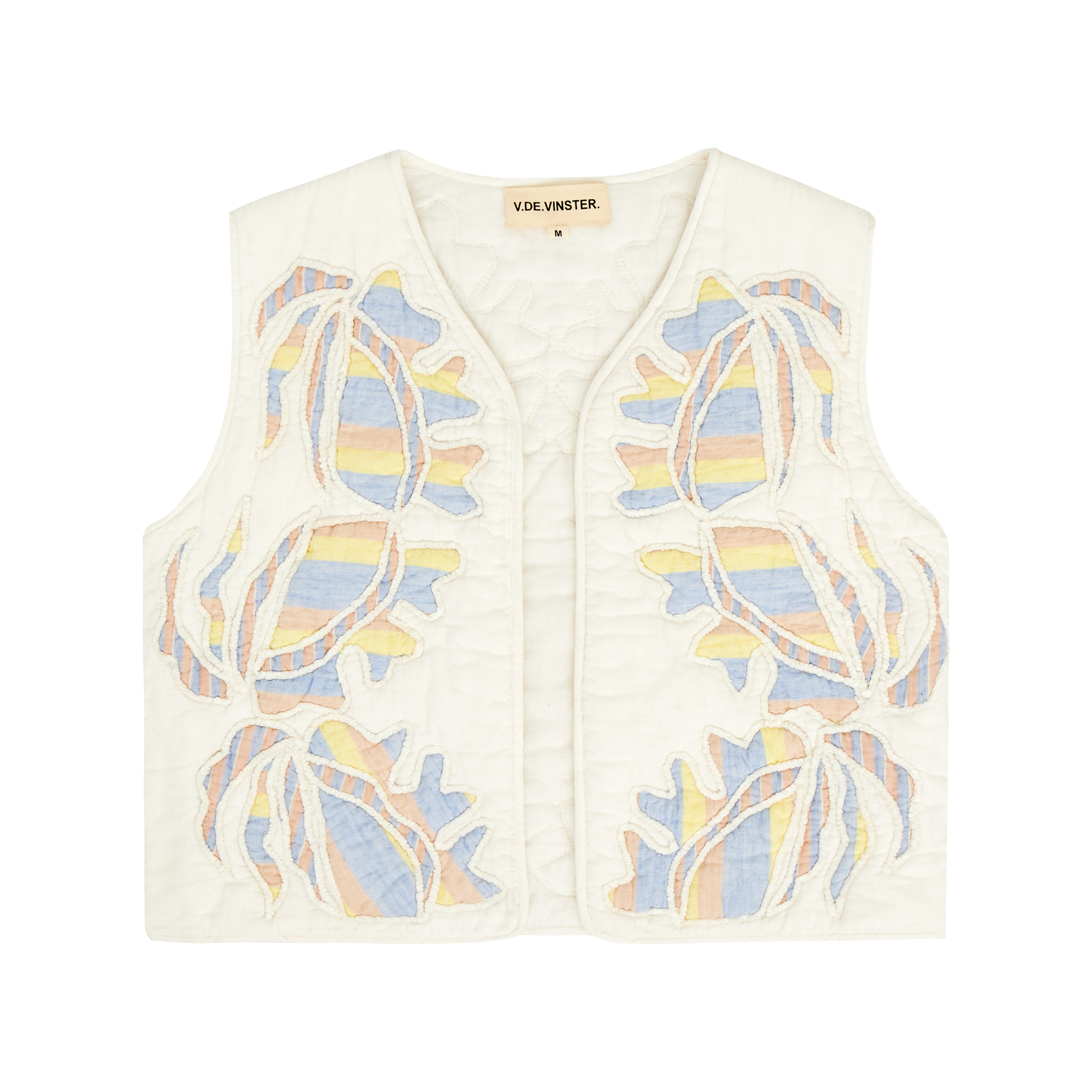 White Patchwork Quilted Cotton Bolero