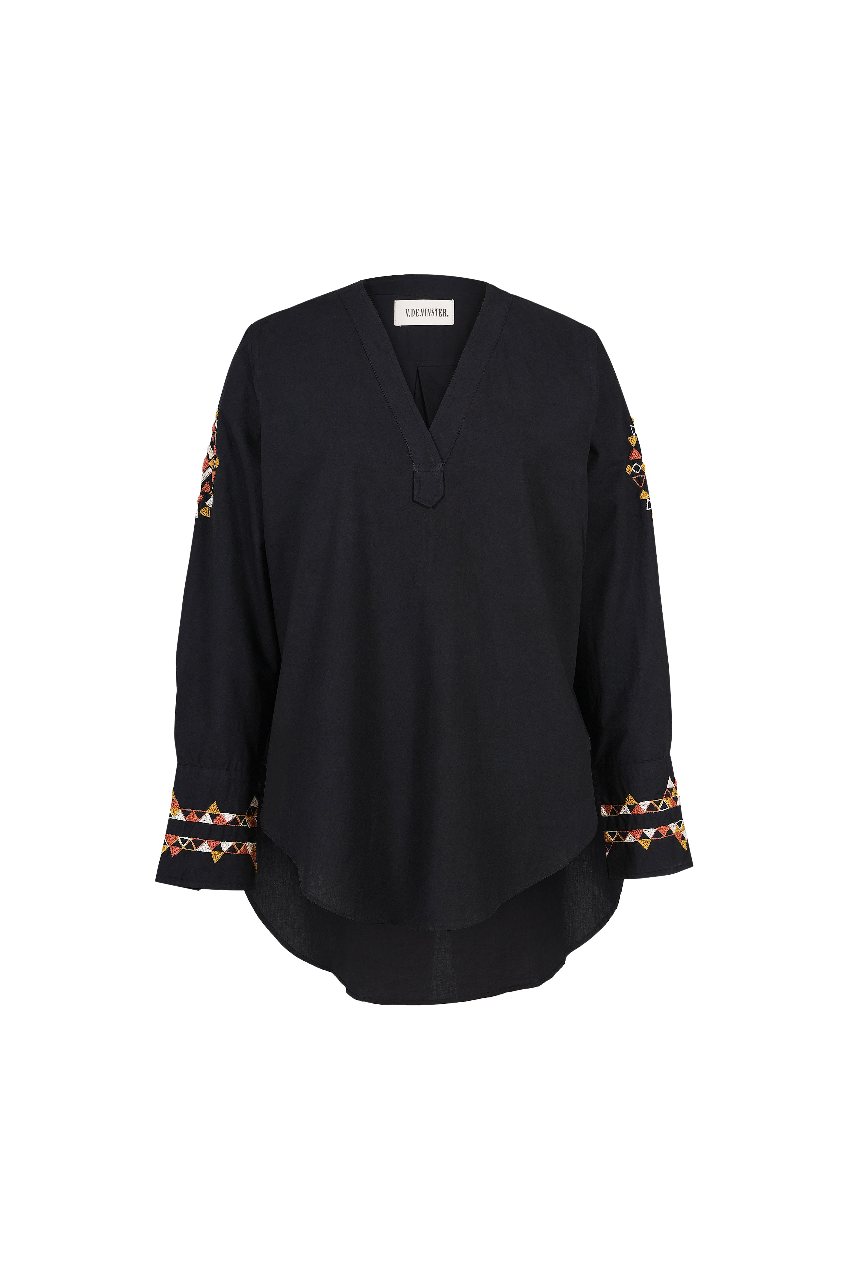 PLAYFUL embroidered black blouse