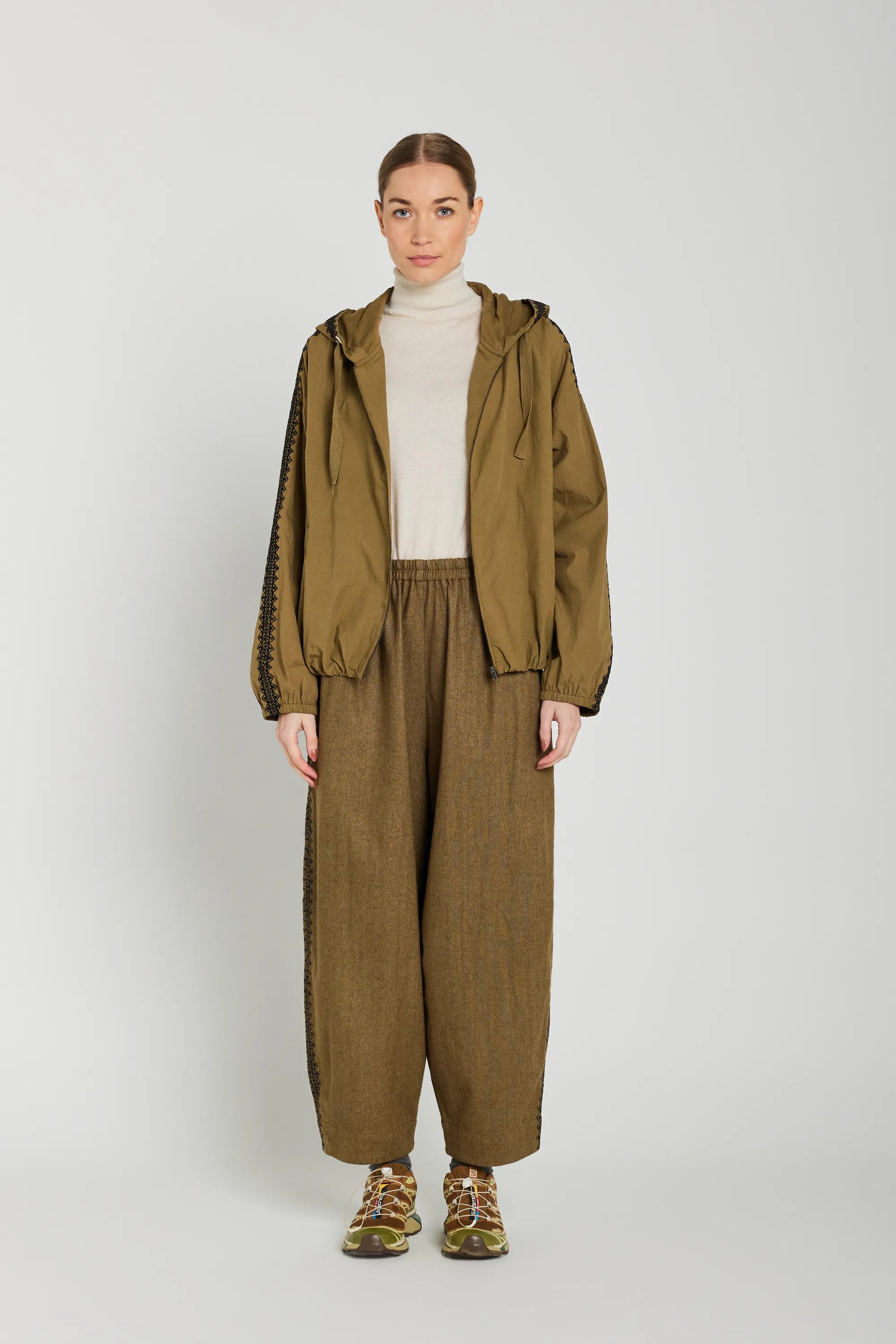 v de vinster hoodie kaki jogging brodé