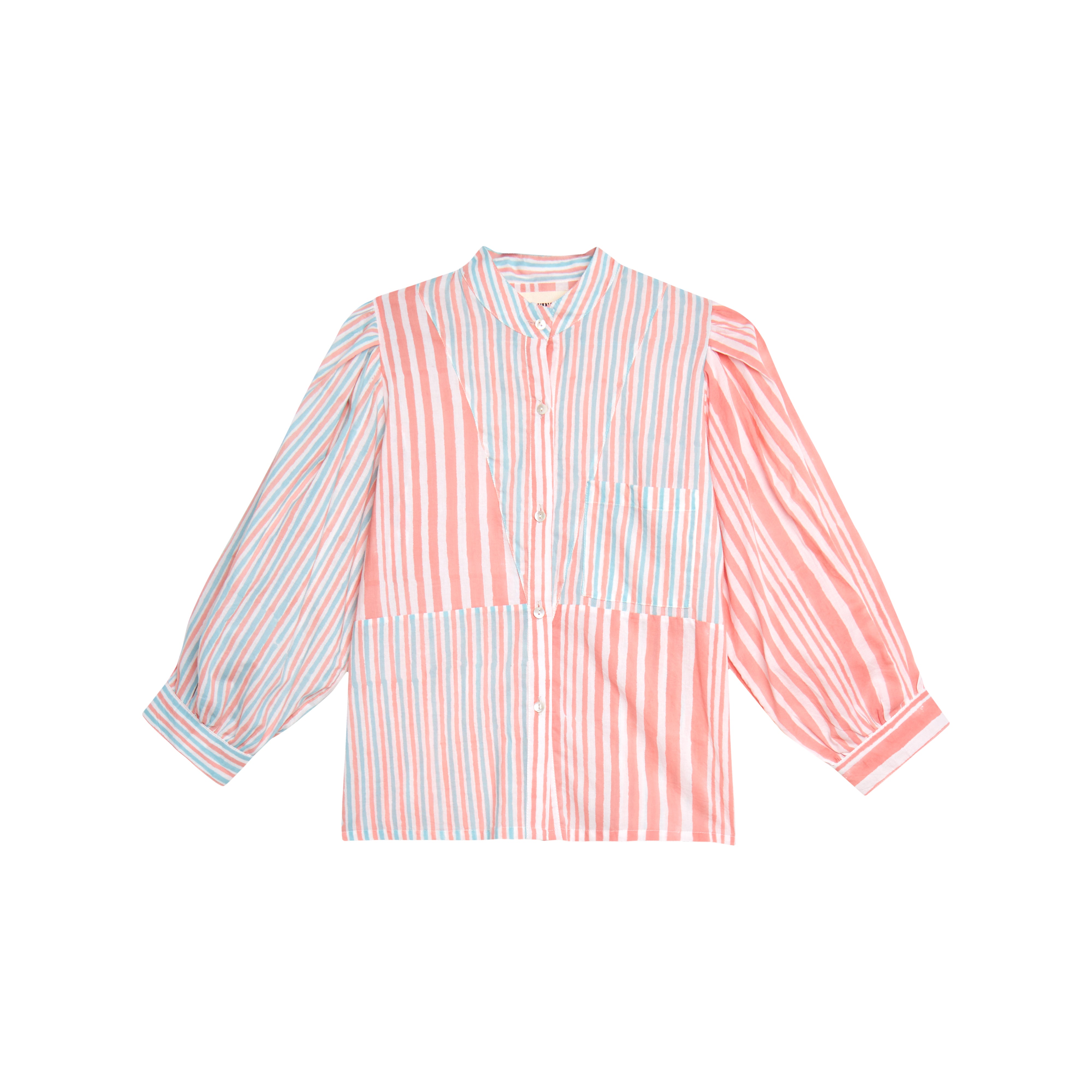 Shiva blue and pink striped shirt