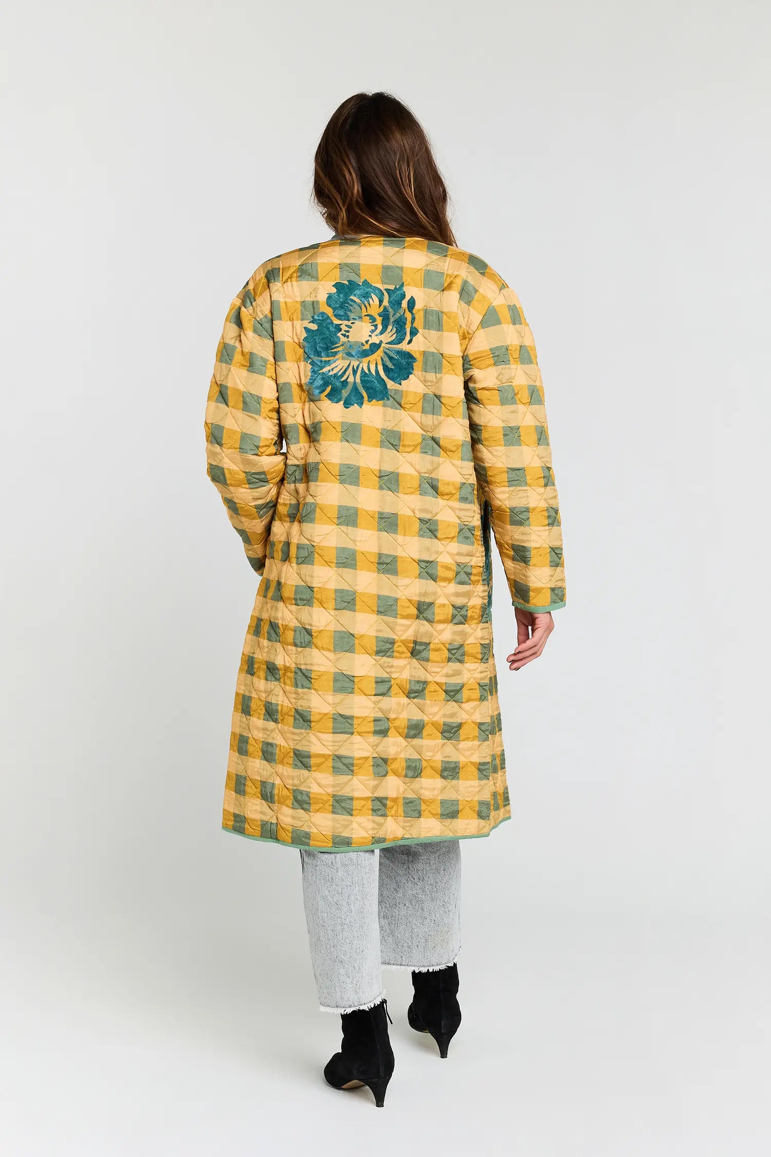 Curious Mustard and Turquoise Plaid Coat