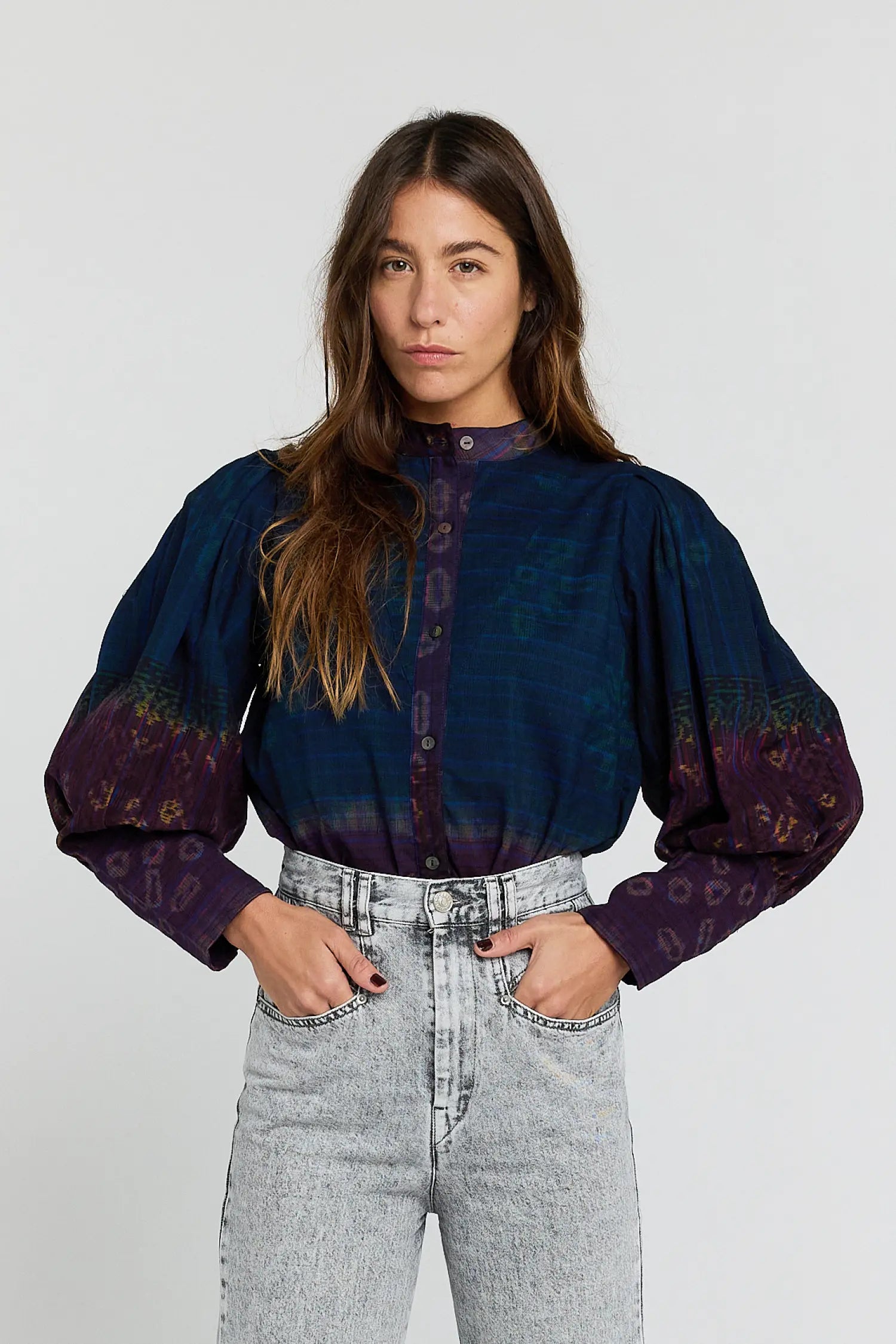 SEE blue printed blouse