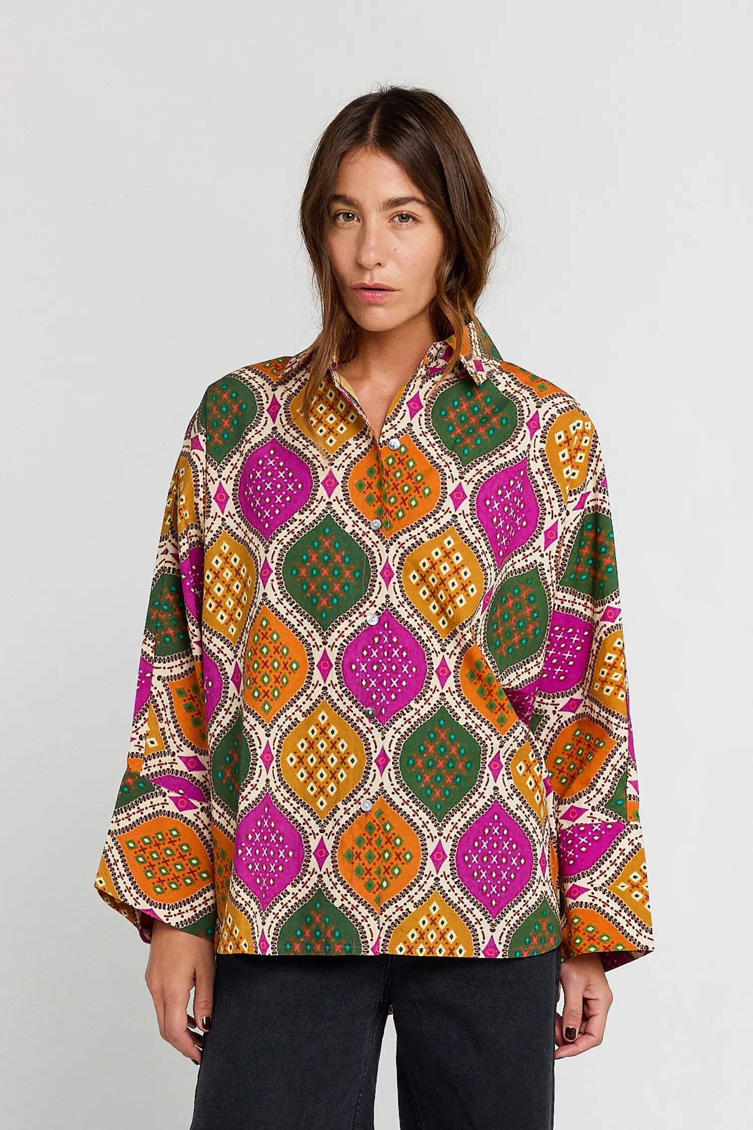 TRUST multi-color printed shirt