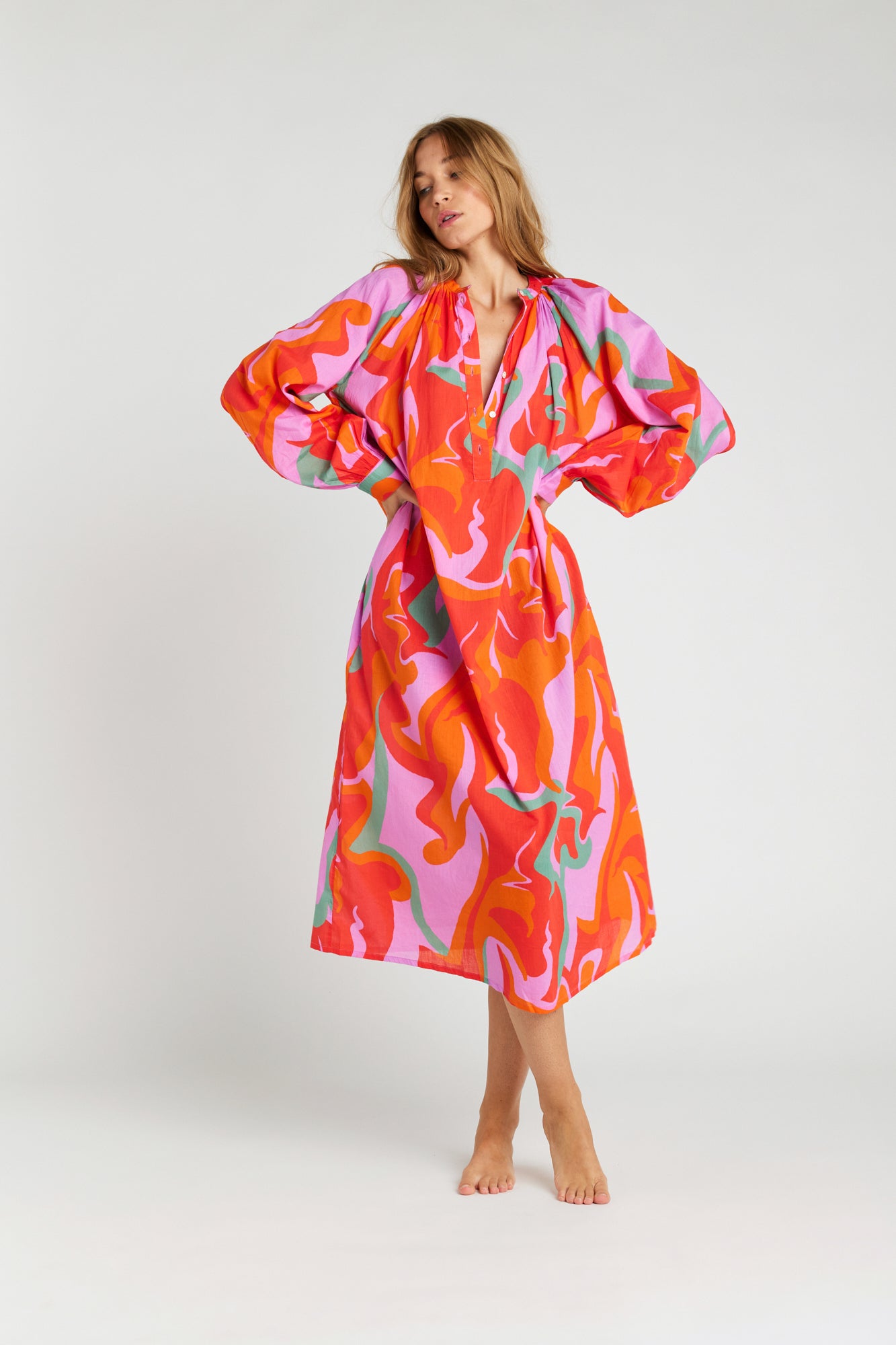 Sukka Pink Printed Long Dress