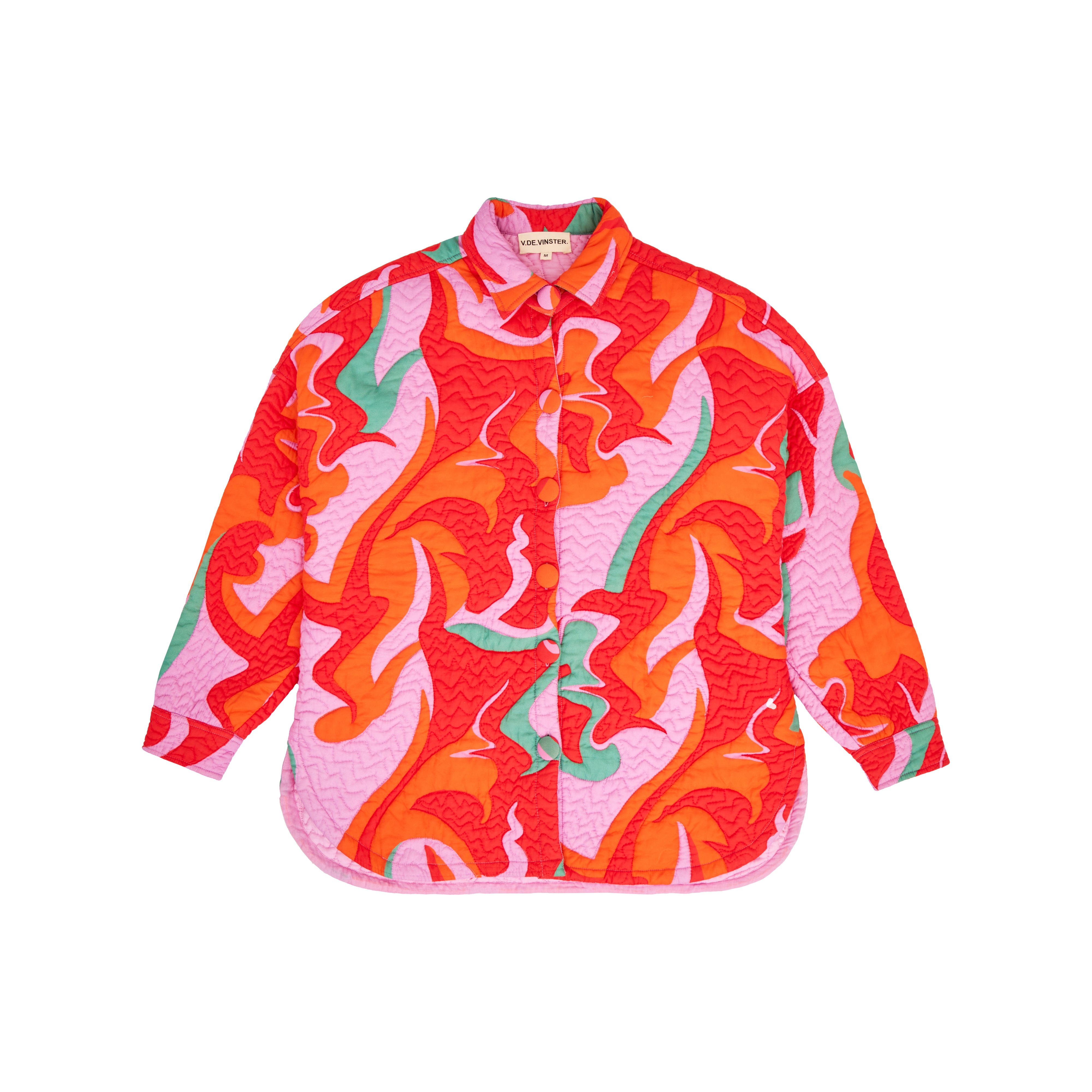 Sukka Pink Printed Quilted Overshirt