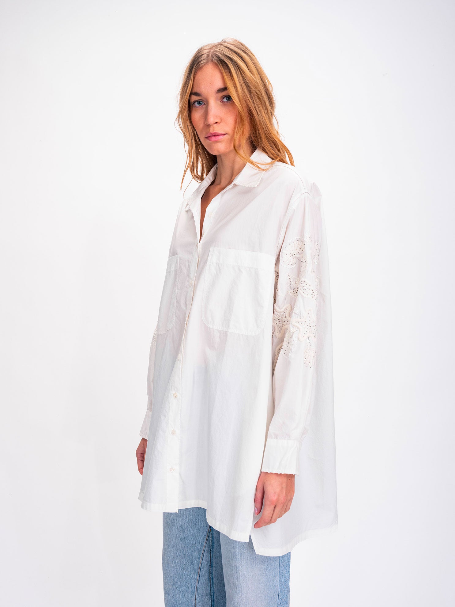 Chemise blanche brodée Ogaan