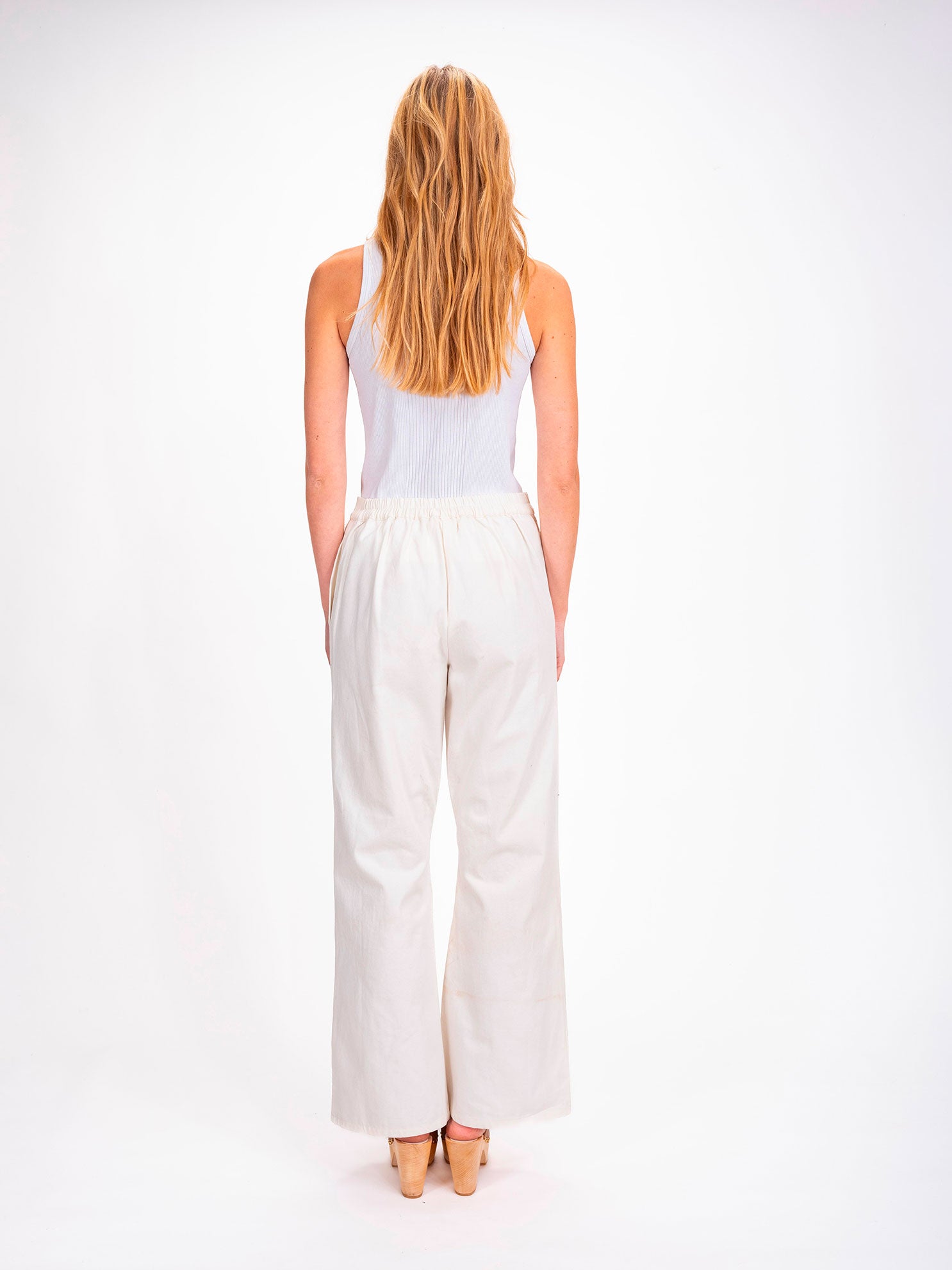 Bombay Embroidered White Cotton Canvas Pants