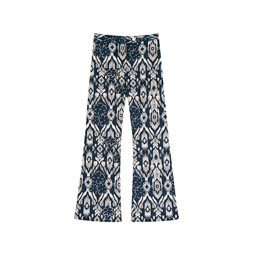 Pantalon imprimé Ikat noir