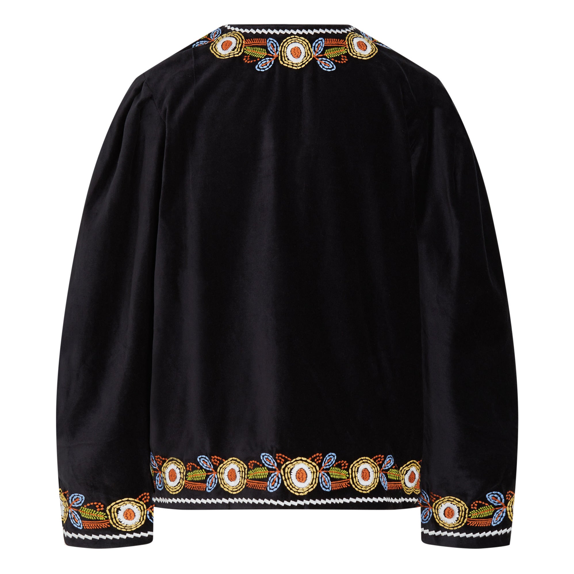 Sofia short embroidered black velvet jacket