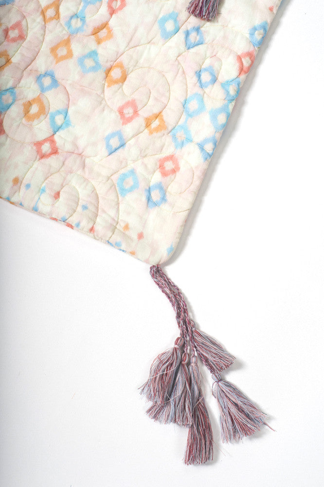 Pastel Ikat quilted cotton bag