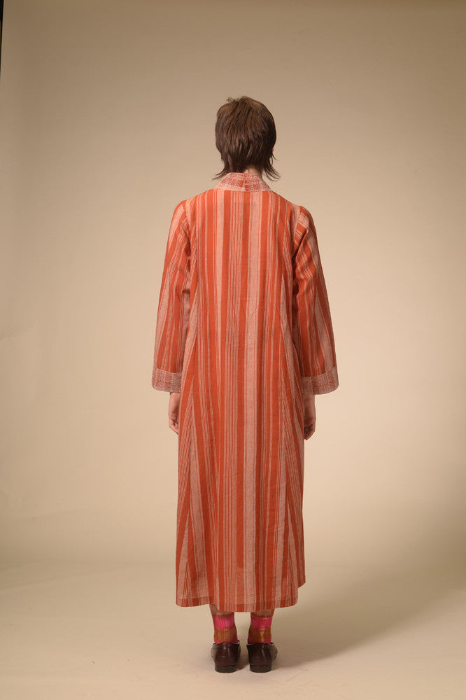 Jil terracotta striped long dress