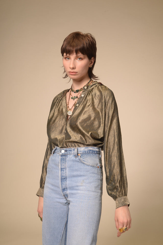 Varasani bronze silk blouse