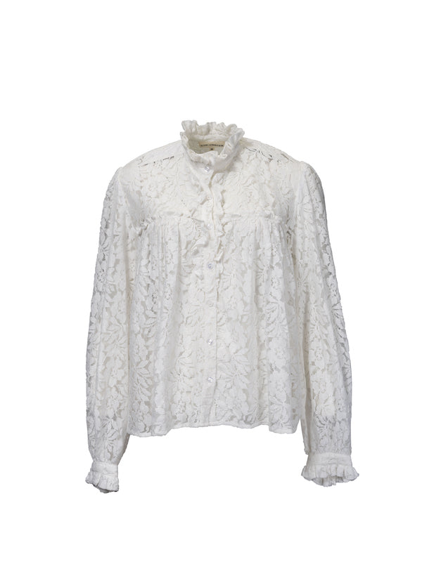 Poja white lace blouse