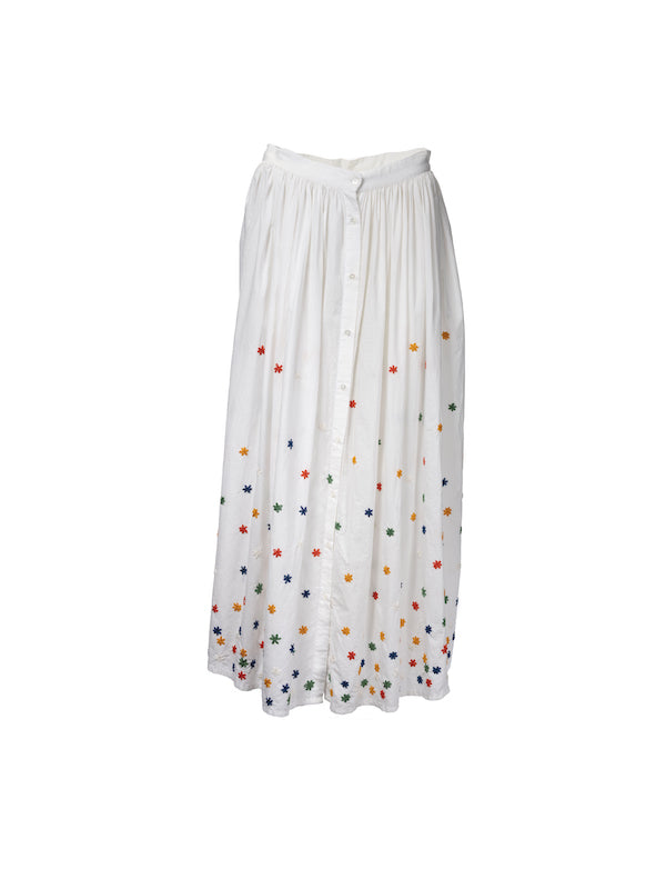 Mata star embroidered long skirt