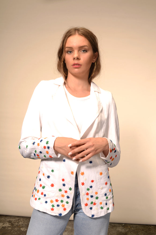 Mata star embroidered suit jacket