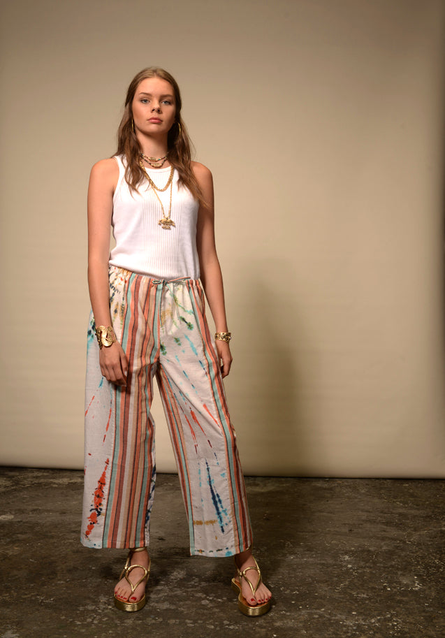 Multicolor tie and dye pants
