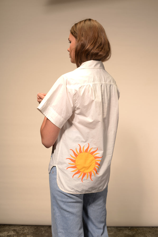 Chemise à manches courtes blanche Sun