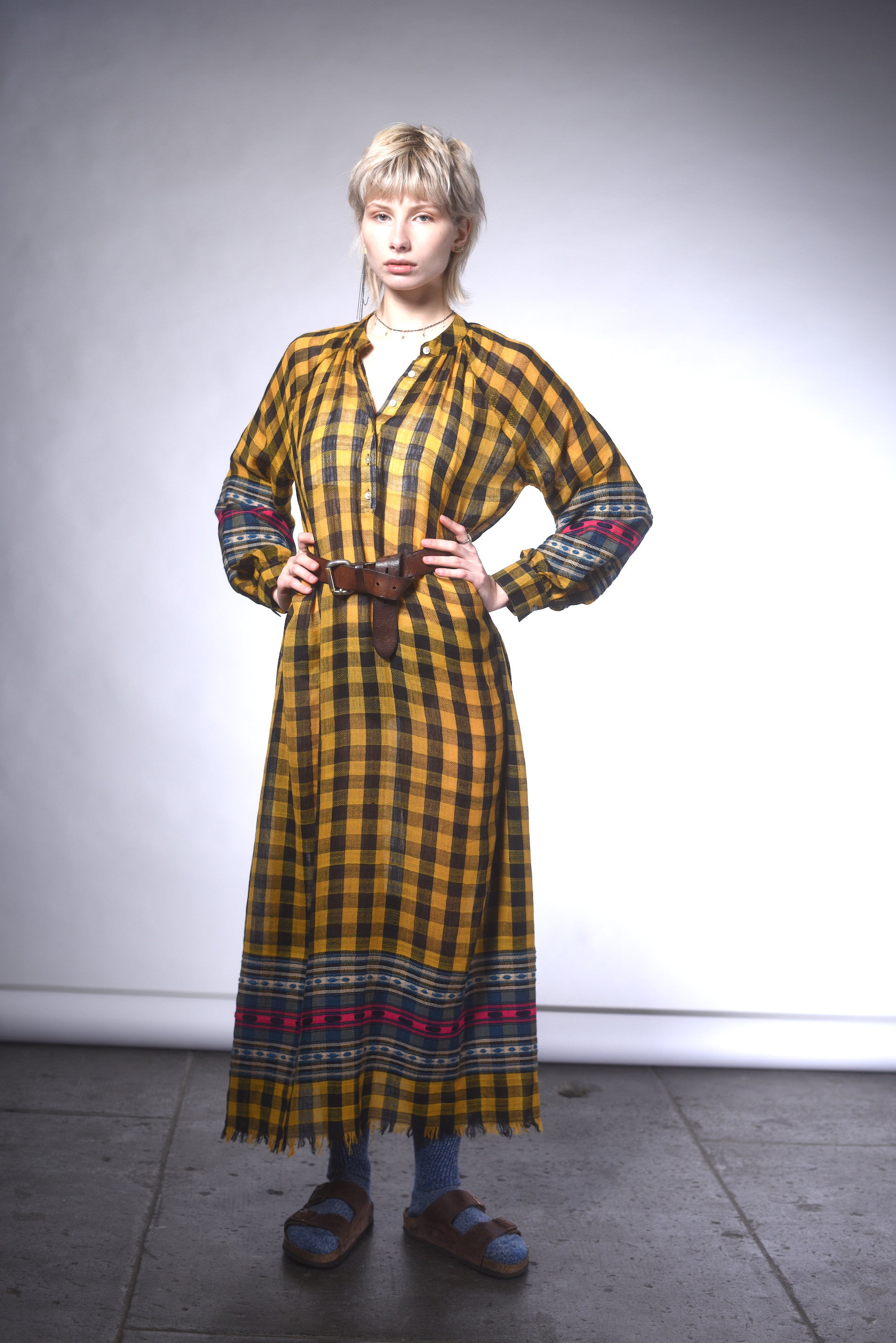 Pashima long check dress