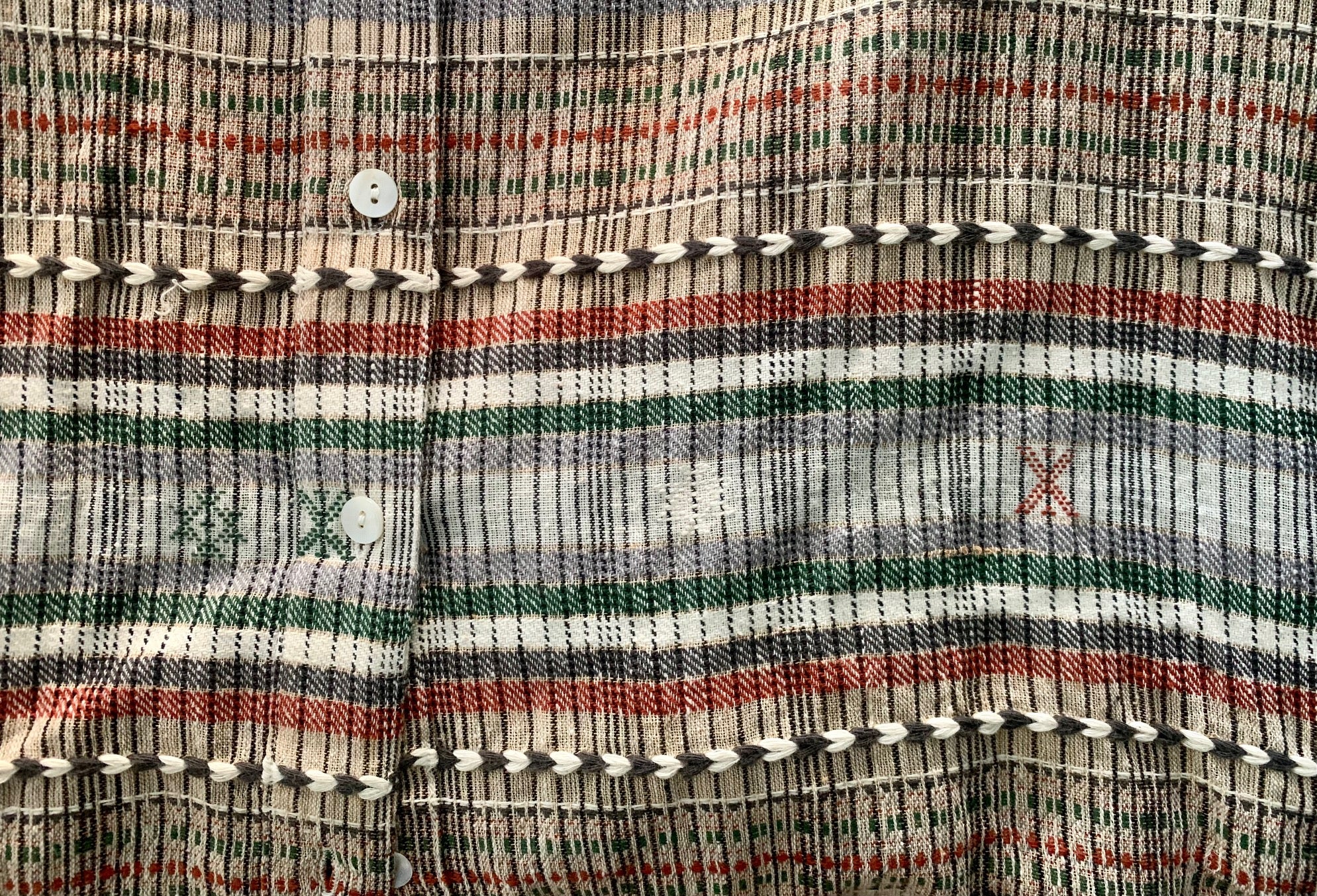 Jill beige striped and embroidered shirt
