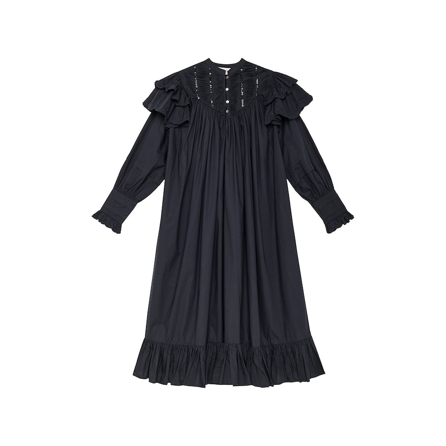 Chloé black long ruffled dress