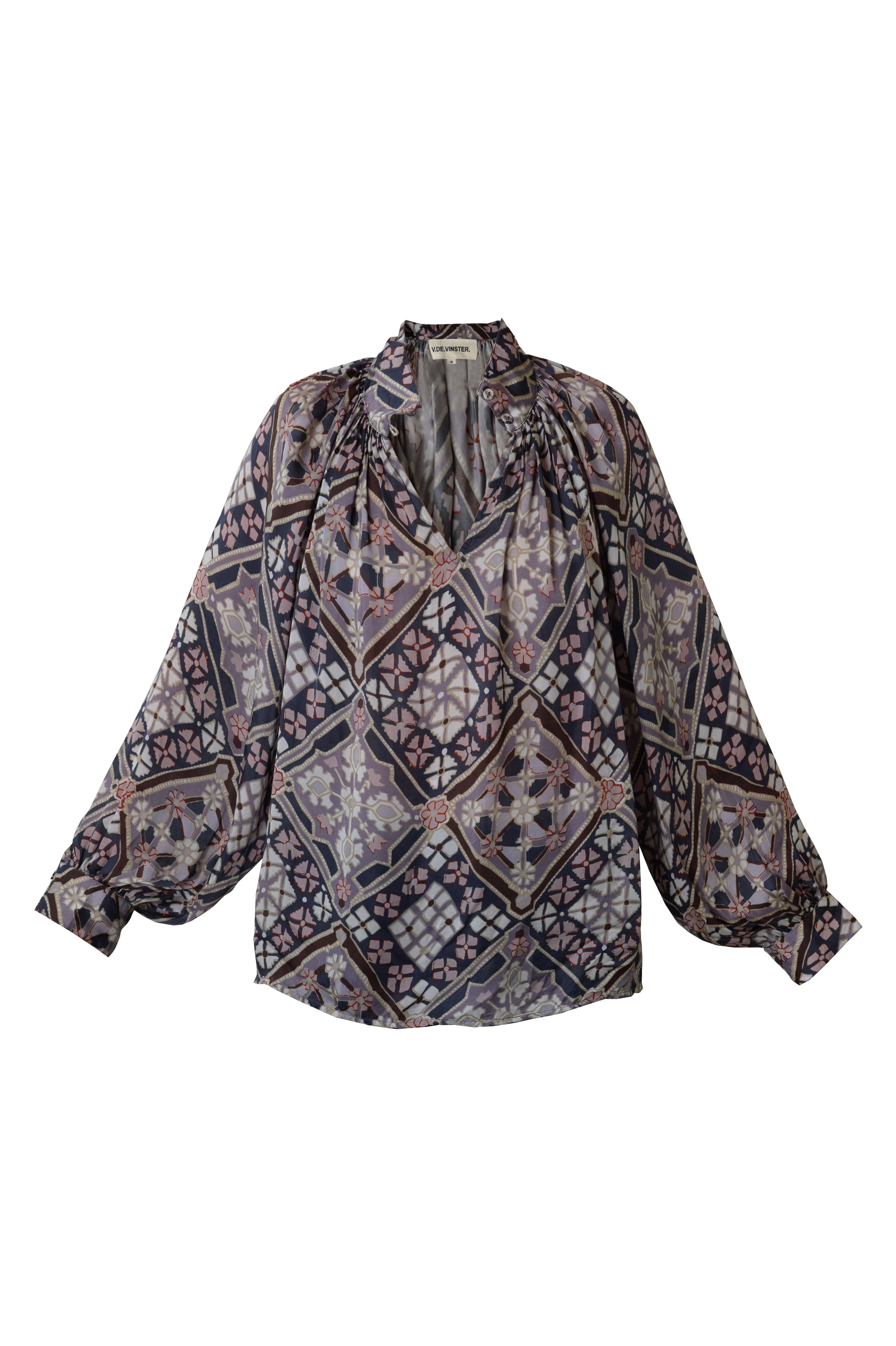 Wild gray Persian print blouse
