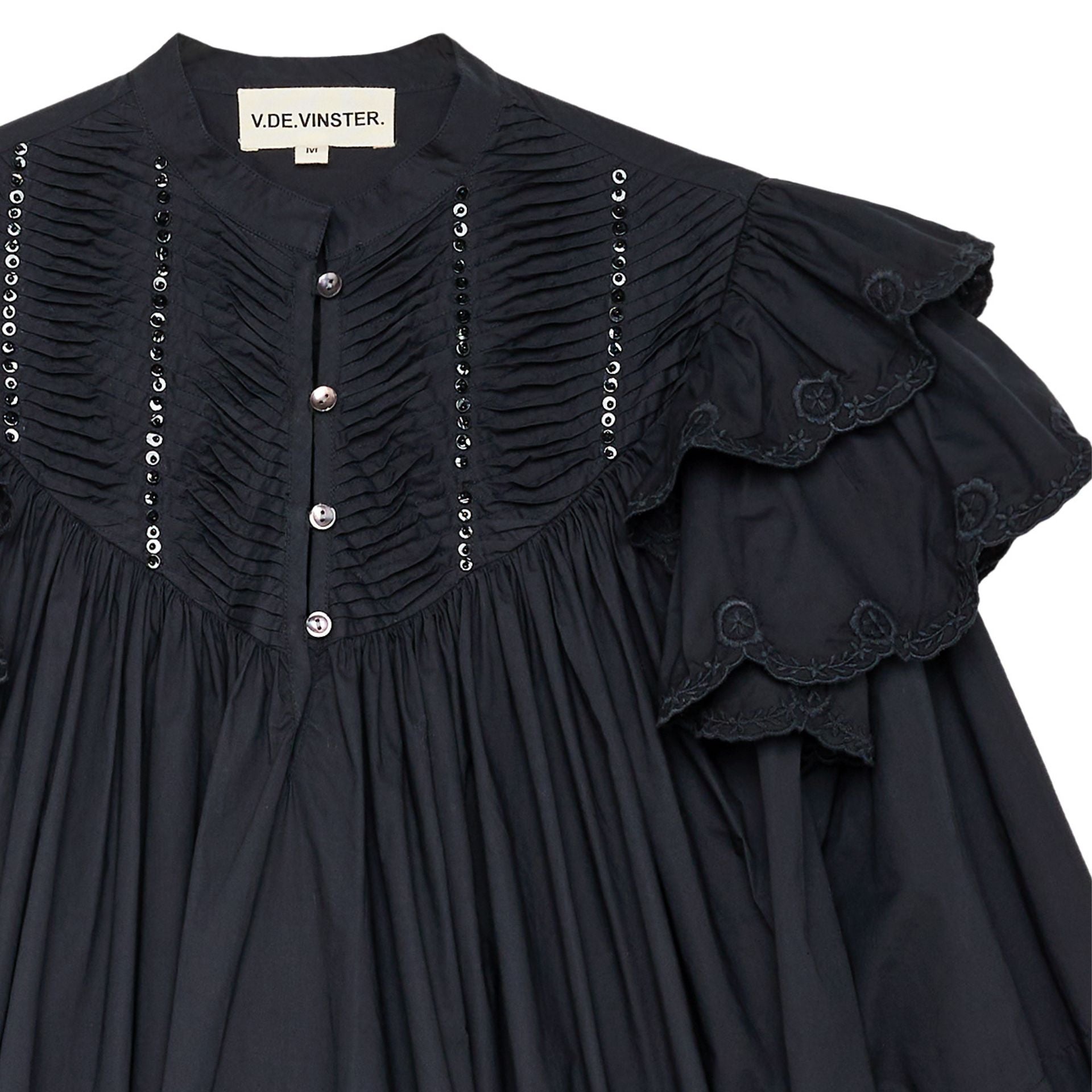 Chloé bohemian black ruffled blouse