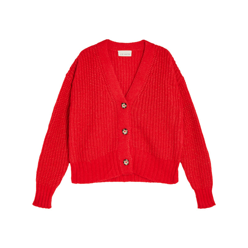 Arthur red alpaca cardigan