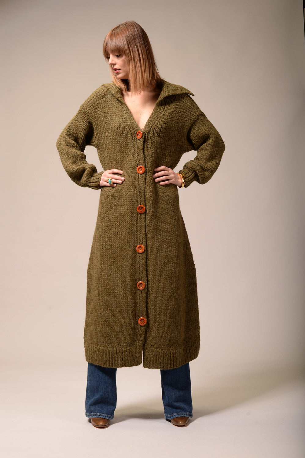Mars khaki wool coat