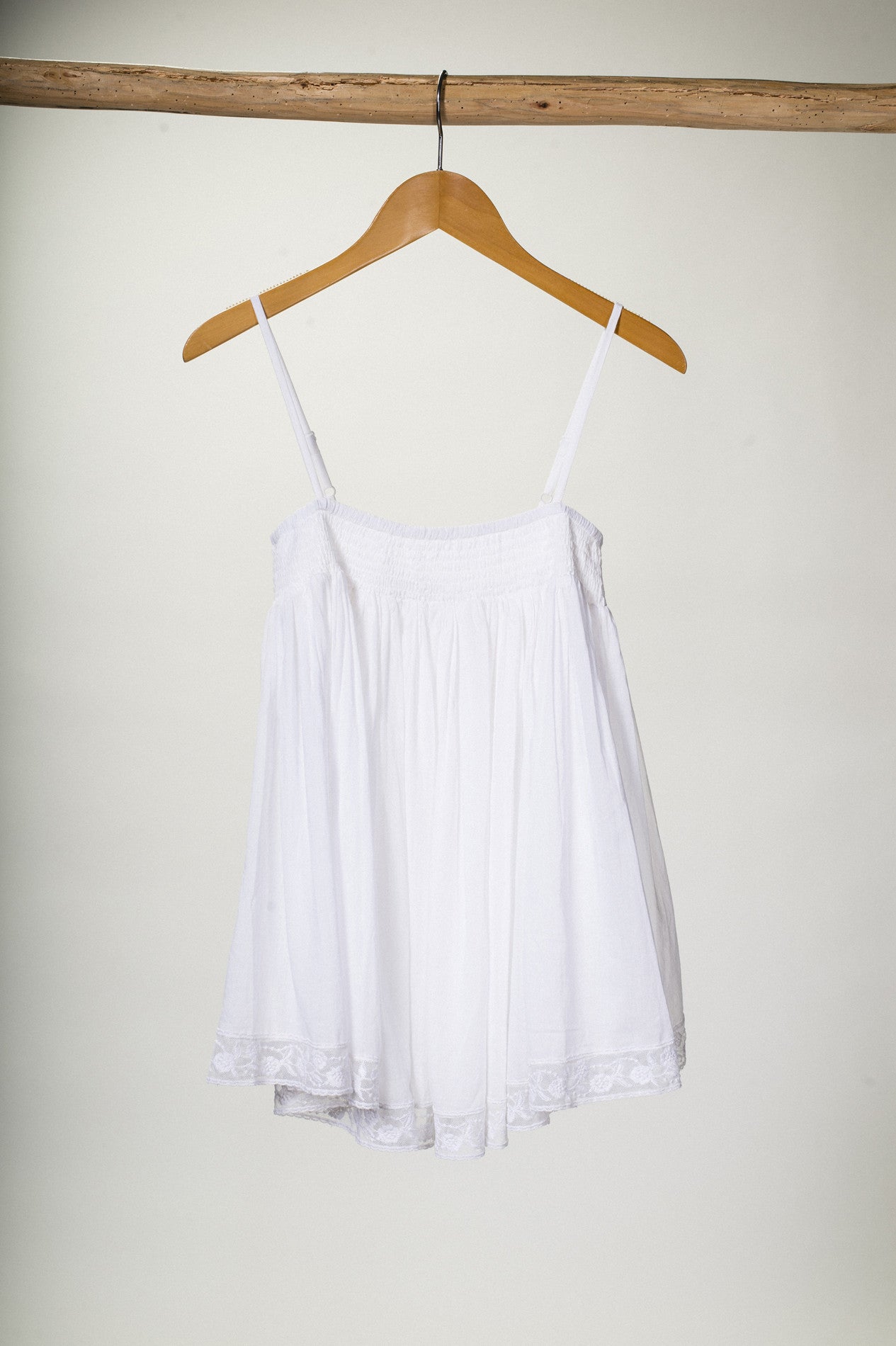 Luce white lace strap top